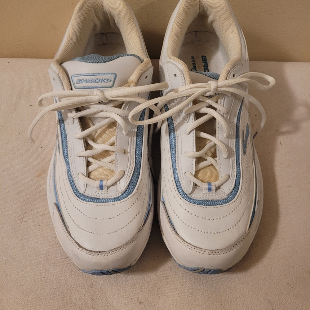 Brooks Hydr Flow Sneakers Women Shoes White & Blue Size 10 UK 8 EUR 42